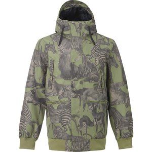NEW Burton TWC Primetime Snowboard Jacket!  Green With Cool Safari Animal Print